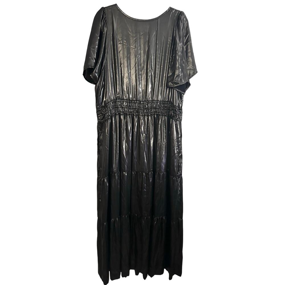 ANTHROPOLOGIE The Somerset Maxi Carbon Shine Edition Gunmetal Dress - Sz 2X - Picture 6 of 9